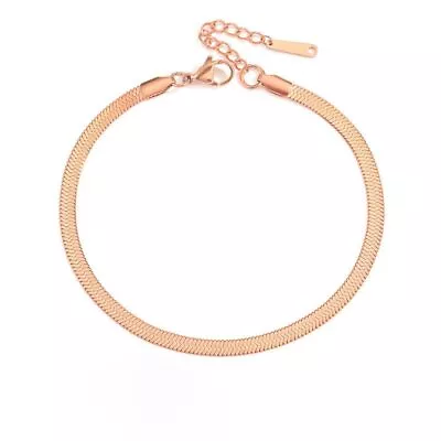 £3.06 • Buy Snake Chain Bracelet Herringbone Link Bracelet Flat Snake Chain Adjustable