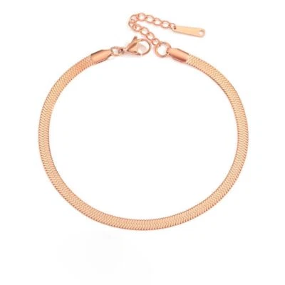 £3.06 • Buy Snake Chain Bracelet Herringbone Link Bracelet Flat Snake Chain Adjustable