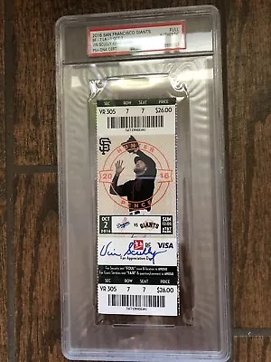 Vin Scully Signed Auto Ticket 10/2/2016 Last Game Called PSA Slabbed LA Dodgers • $5099.99
