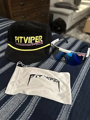 Pit Viper The Absolute Freedom Men's Wrap Sunglasses - 1776OBVI And Hat • $40