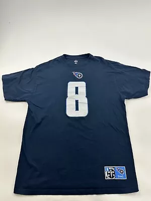 Tennessee Titans Shirt Mens 2XLT 2XL Tall Blue Marcus Mariota Majestic • $14.87