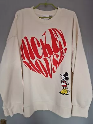 Ladies DISNEY  Mickey Mouse Cream Sweatshirt - Size 2XL NEVER WORN • £4.99