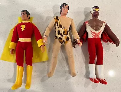 ORIGINAL & COMPLETE 1970's Mego 8  Action Figures Shazam Tarzan Falcon Lot • $120