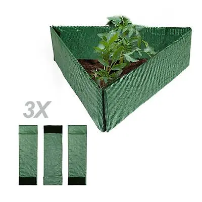 3 Pieces Raised Plant Border Kit Removable Shelves For Vegetables Outdoor Patio • £15.12