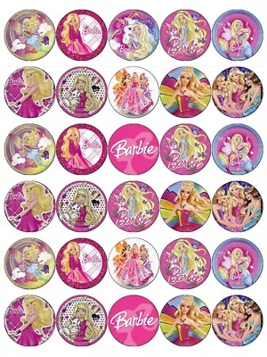30 Barbie Pink Edible Wafer Paper Cupcake Toppers Wafer Paper Fairy Cake Toppers • £2.50