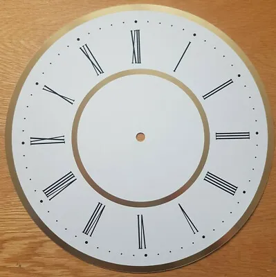 £13.95 • Buy NEW - 12 Inch Clock Dial Face - White & Gold Finish 305mm Roman Numerals - DL37