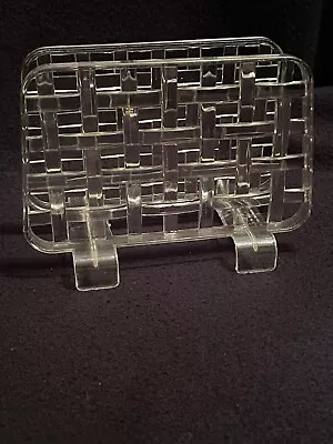 VTG Plastic Acrylic Basket Weave Napkin Holder • $16