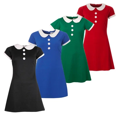 £43.50 • Buy NEW MADCAP RETRO MOD 60s Sixties Peter Pan A-LINE DRESS Dollierocker MC456