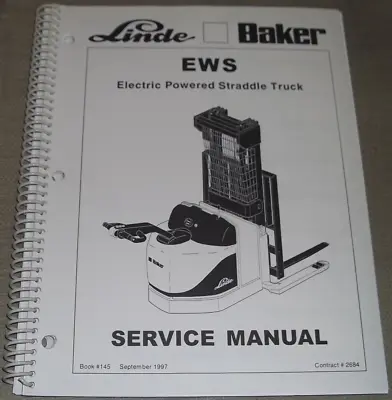 Linde Baker Ews Electric Pallet Jack Forklift Service Shop Repair Manual • $29.99