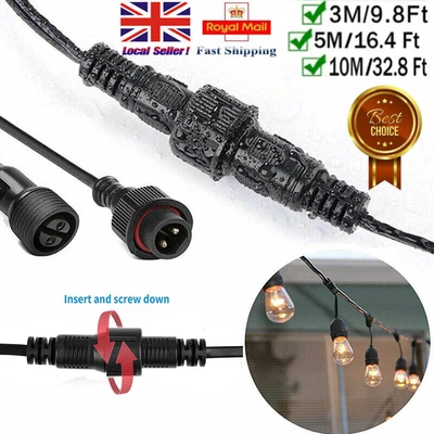 £5.85 • Buy 3M -10M Extension Cable For G40 Globe Outdoor Garden Festoon Fairy String Lights