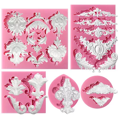£5.99 • Buy Baroque Scroll Relief Silicone Fondant Moulds For Sugar Paste Cake Border Decor