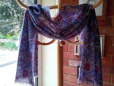 Long Scarf In Paisley Liberty Varuna Wool & FREE GIFT OF LIBERTY LAVENDER PILLOW • £37.50