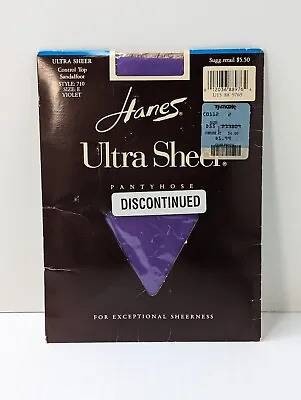 HANES Vintage Ultra Sheer Pantyhose Style 710 Size E Control Top Violet NEW • $15