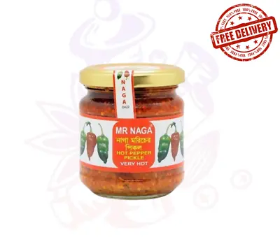 NEW | Mr Naga- Very Hot Pepper Pickle | Naga Chilli Pepper Pickle | 190g • £7.41