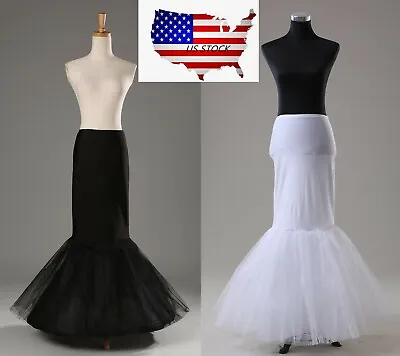 White 1 Hoop Fishtail Mermaid Skirt Wedding Dress Crinoline Petticoat Slips 2020 • $13.84