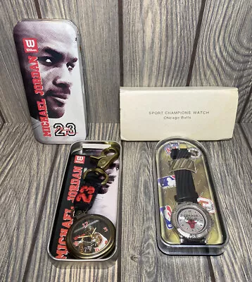 ‘97/‘98 Wilson Michael Jordan Pocket & Wrist Watch Chicago Bulls NIB #23 Vintage • $49.49