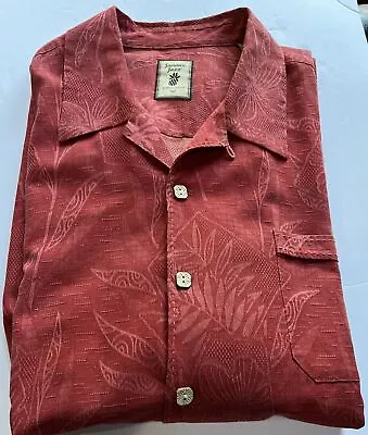 Jamaica Jax Men’s Short Sleeve Silk Coral Shirt • $19