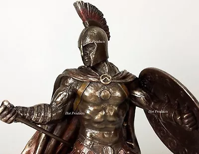 9.5  Hector Of Troy Spear & Shield GREEK MYTHOLOGY Sculpture Statue Bronze Color • $72.90