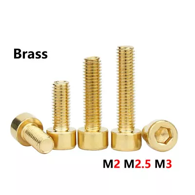 M2 M2.5 M3 Brass  Hex Socket Cap Head Screws Bolts DIN912  • £2.26