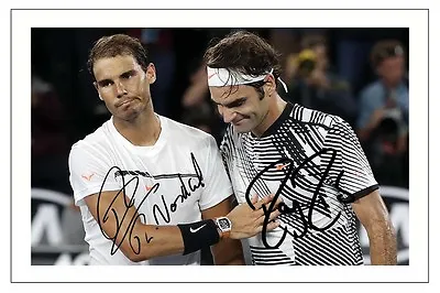Roger Federer & Rafael Nadal 2017 Australian Open Signed Autograph Print Photo • £6.90