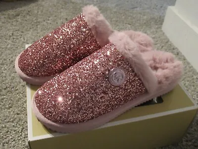Michael Kors Womens Janis Chunky Glitter Slippers Pink 6 • $69.99