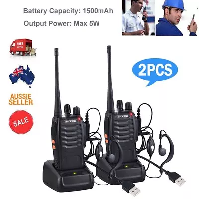 $38.99 • Buy 2PCS BF-888S Two Way Radio UHF 400-470MHZ 16CH Long Range Walkie Talkies
