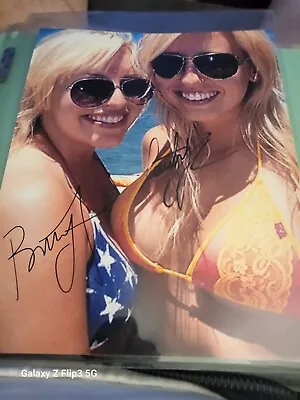 Nhra Brittany Force And Courtney FORCE Autographed Signed 8x10 Photo In Bikinis  • $30