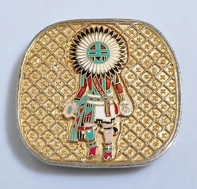 Vintage Marshall Kachina Doll Goldtone Belt Buckle- 2 3/4 X 2 3/4  • $22