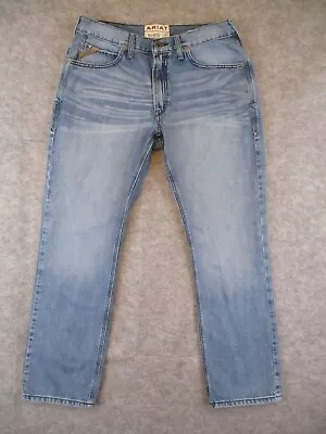 Ariat M4 Jeans Mens 34x32 Blue Denim Relaxed Straight Low Rise Western Retro • $33.95