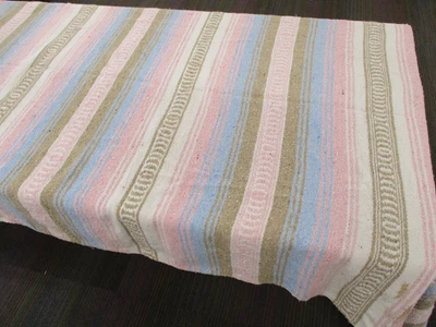 £20 • Buy Mexican Blanket, Throw, Rug, Pink Blue, Woven Stripe, Festival, Camping, Picnic