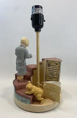 Classic Winnie The Pooh Christopher Robin Climbing Stairs Lamp Charpente NWT • $60