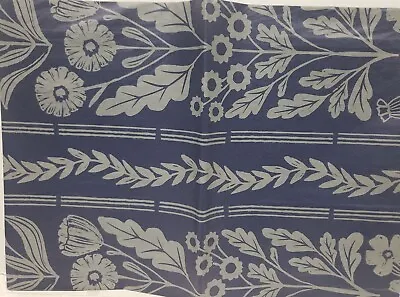 Thin Peva Vinyl Tablecloth 52 X70  Oval (4-6 People) LEAVES & FLOWERS ON BLUEGR • $8.99