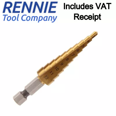 £5.99 • Buy 3pc Large Hss Step Cone Drill Titanium Bit Set Hole Cutter 3 Piece + Blue Pouch