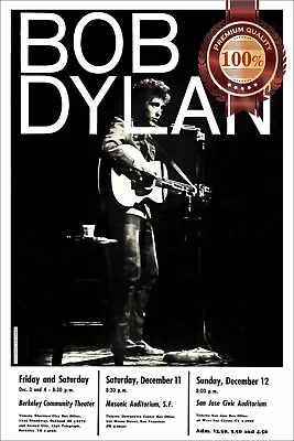 $77.67 • Buy Bob Dylan Berkeley San Francisco Concert Rare Original Print Premium Poster