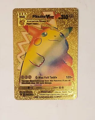 $895 • Buy Pikachu Vmax Gigantamax Gold Foil Pokemon Card 044/185 310hp 120+dmg Rainbow Art