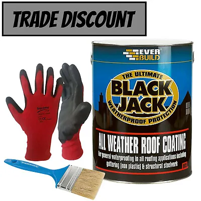 £27.99 • Buy Black Jack 905 All-Weather Roof Coating Sealant With Brush & Gloves - 5L & 25L