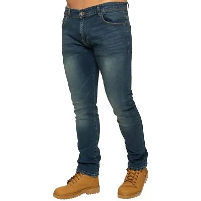 Enzo Jeans Mens Skinny Slim Fit Stretch Denim Trousers Cotton Pants All UK Sizes • £18.99