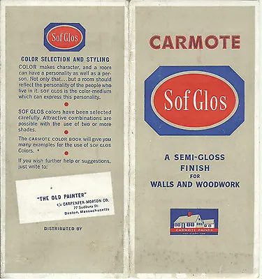 Carmote Sof Glos Paint Semi-Gloss Finish Walls & Woodwork Vintage Color Chart  • $10