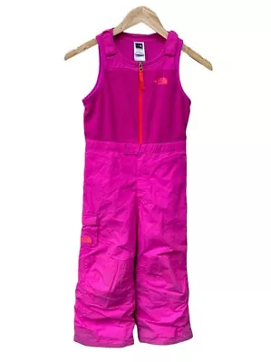 The North Face Toddler Girls Insulated BIB Snow Ski Suit 5 Pink Fleece • £21.65