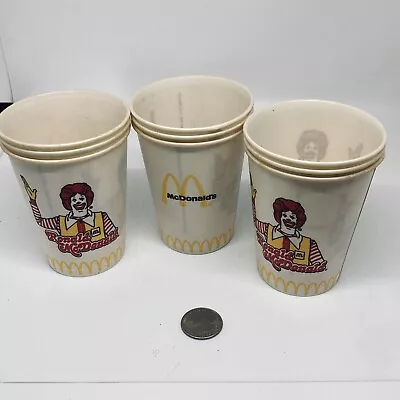 McDonald's Vintage 1980s Lot Of 9 Waxed Paper Courtesy Cups/Ronald McDonald • $14.54