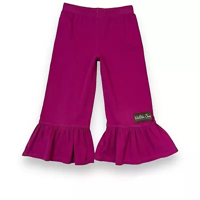 Matilda Jane Girls 4 Perfectly Paired Fuchsia Big Ruffles Pants Wide Leg • $27.99