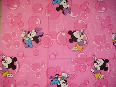 BTY Disney Mickey Mouse Bubbles Pink Cotton Fabric By The Yard • $9.95