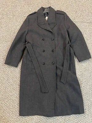 Mango MNG Double-Breasted Long Belted Recycled Wool Coat Size XXL • $54.99