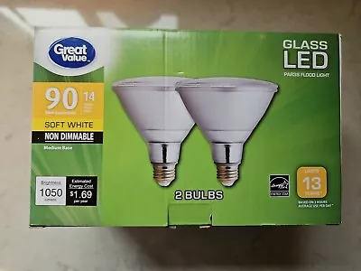 Great Value LED 90w  Equivalent Par38 Flood Light 2 Pk Soft White Non Dimmable • $17