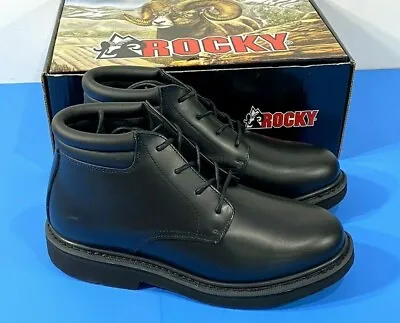 10 M Nib Men's Rocky 501-8 Polishable Dress Leather Chukka Boots Shoes Black • $73.99