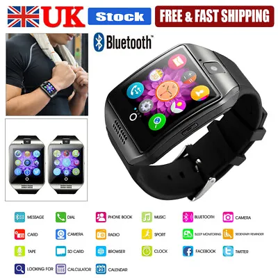Q18 Bluetooth Smart Touch Screen Wrist Watch For Android SIM TF Card Watch • £18.23