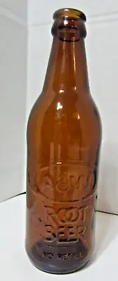 Vintage Amber Embossed 12oz  A&W  Root Beer Bottle • $14.99