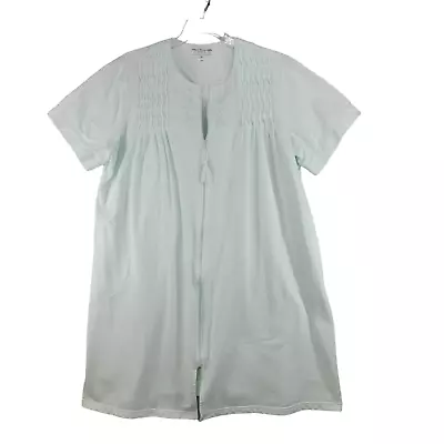 Miss Elaine Womens Short Sleeve Night Gown Robe Front Zip Tasseled Size 2X • $18.96