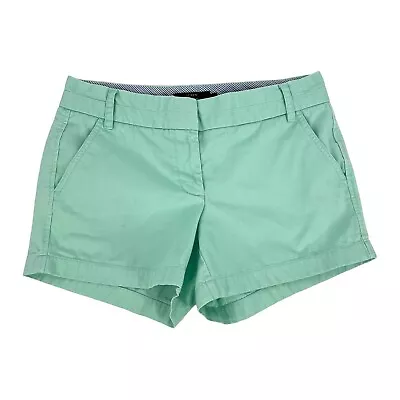 J Crew Shorts Womens Size 6 Broken-In Chino Mint Green Cotton Classic 4in Inseam • $12.99