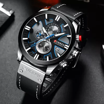 CURREN Men Fashion Quartz Wrist Watches Military Waterproof Sports Watches Q4Q6 • $20.65